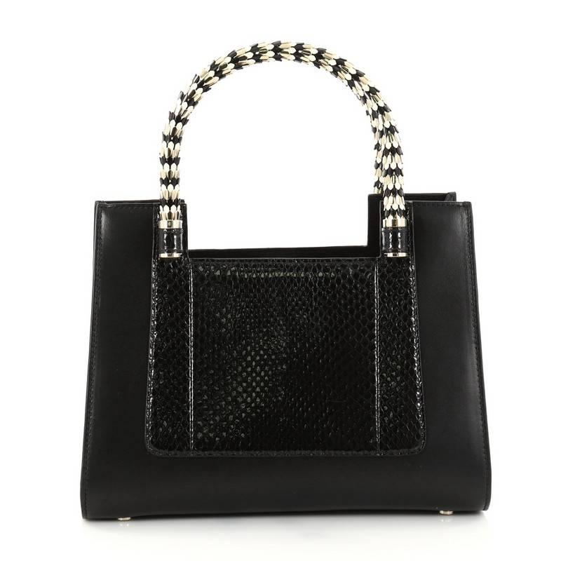 Bvlgari Serpenti Convertible Tote Leather and Python Small In Good Condition In NY, NY