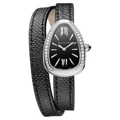 Bvlgari Montre Serpenti en diamants avec boucle à double spirale en forme de spirale noire