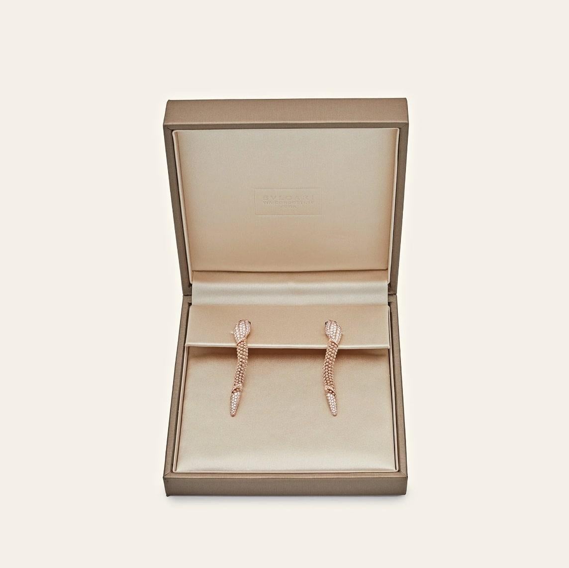 Taille ronde Bvlgari - Boucles d'oreilles Serpenti 359387 en vente