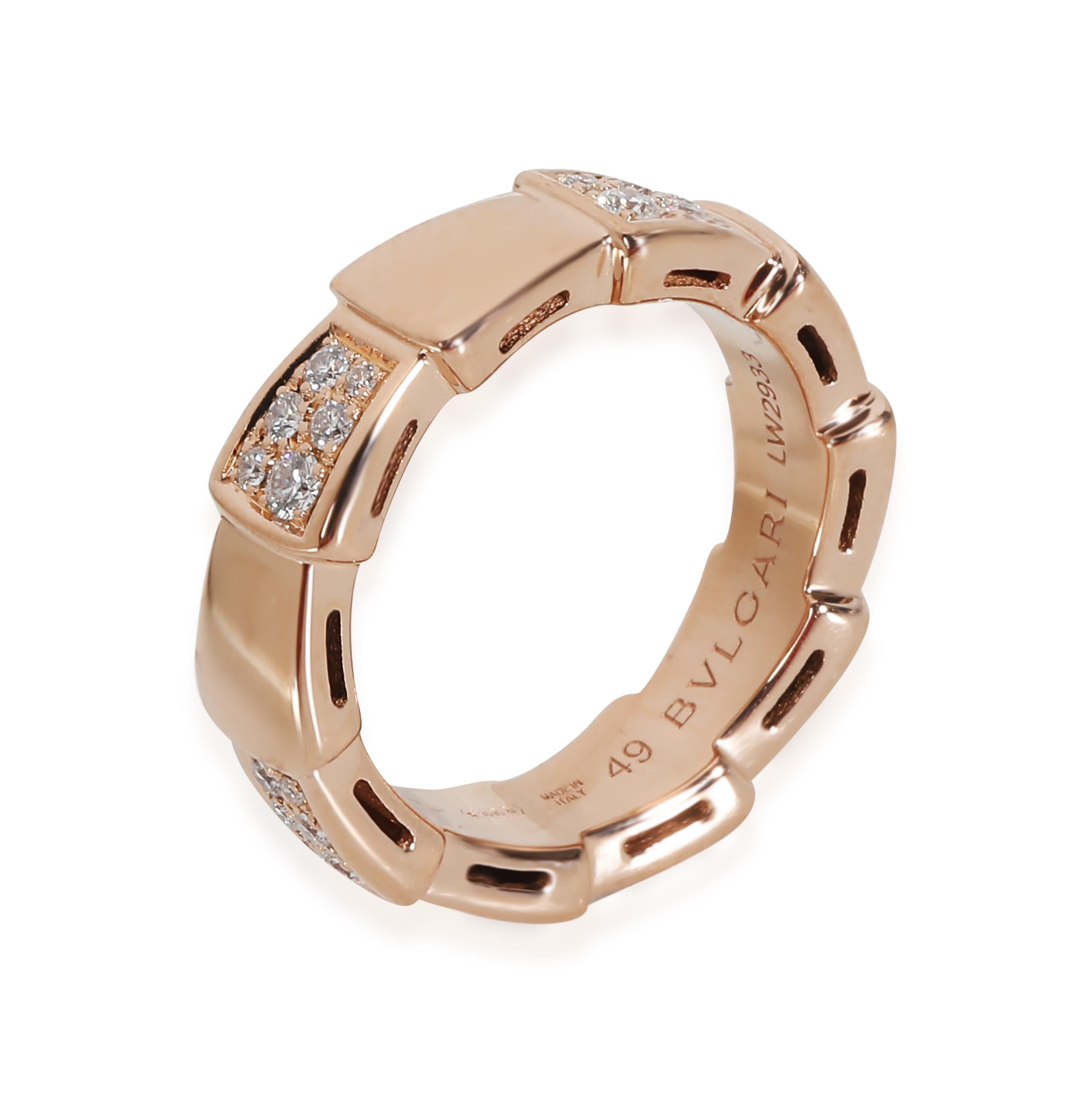Anello Serpenti BVLGARI in oro rosa 18k 0,34 CTW In condizioni ottime in vendita a New York, NY