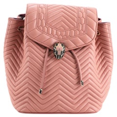 Bvlgari Serpenti Forever Rucksack aus gestepptem Leder Medium