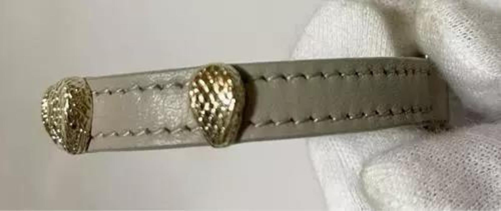 Moderno BVLGARI Bracciale Serpenti Forever Oro Pelle Grigio Beige Non usato in vendita