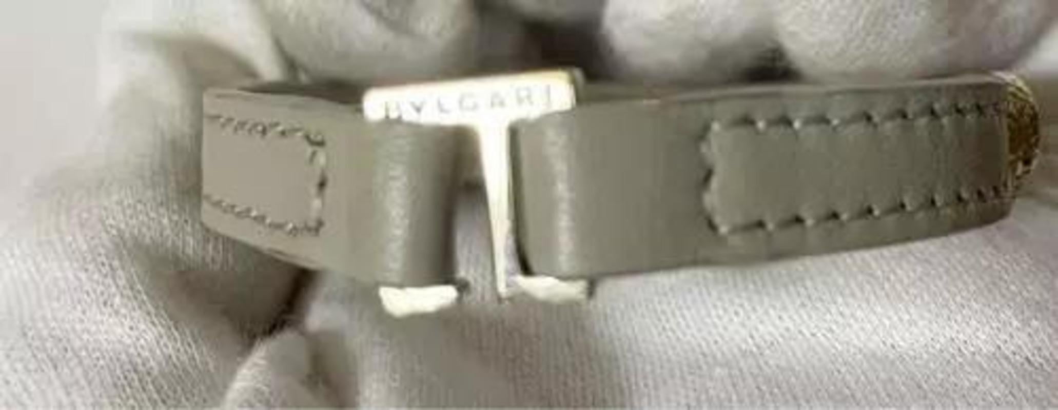 da uomo o donna BVLGARI Bracciale Serpenti Forever Oro Pelle Grigio Beige Non usato in vendita
