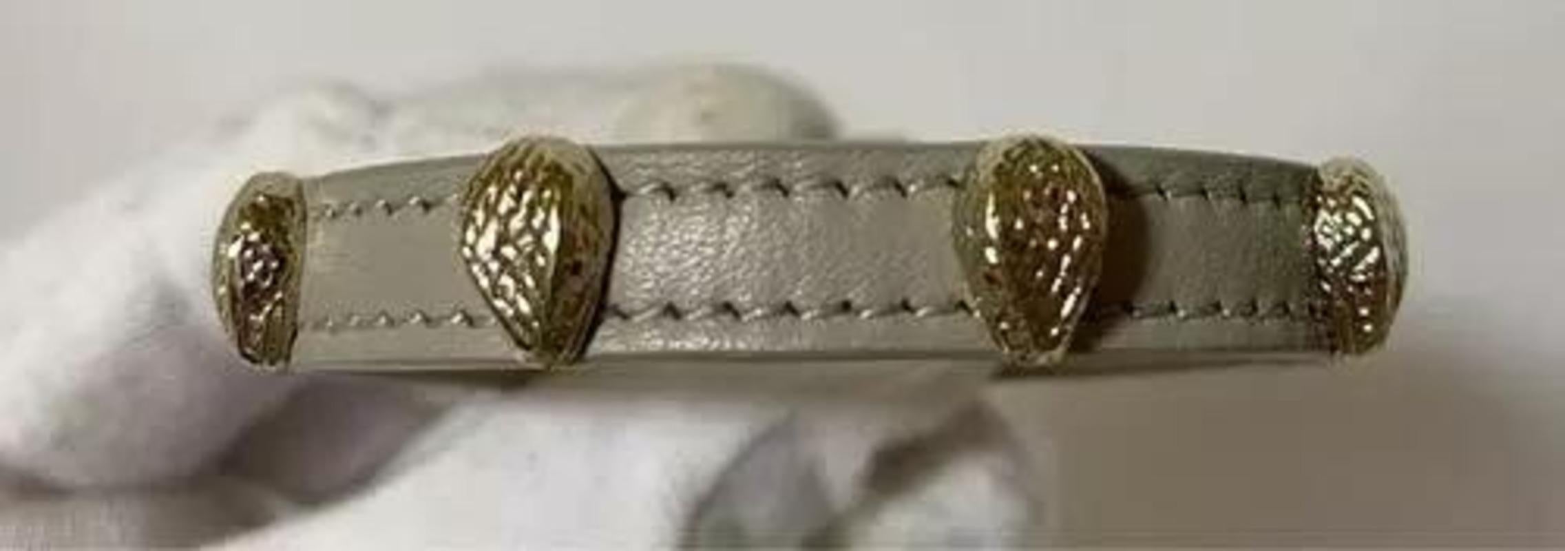 BVLGARI Bracciale Serpenti Forever Oro Pelle Grigio Beige Non usato in vendita 3