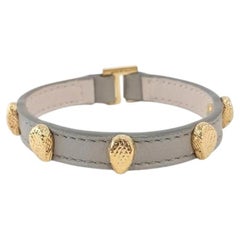 BVLGARI Serpenti Forever bracelet Gold Leather Gray Beige Unused