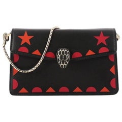 Bvlgari Serpenti Forever Chain Clutch Laser Cut Leather Mini