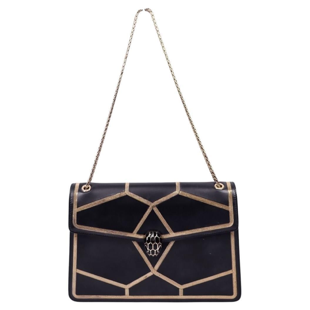 Bvlgari Serpenti Forever Crossbody Bag in Black Leather