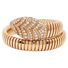 Bvlgari Serpenti Forever Diamond 18k Rose Gold Bracelet M/L