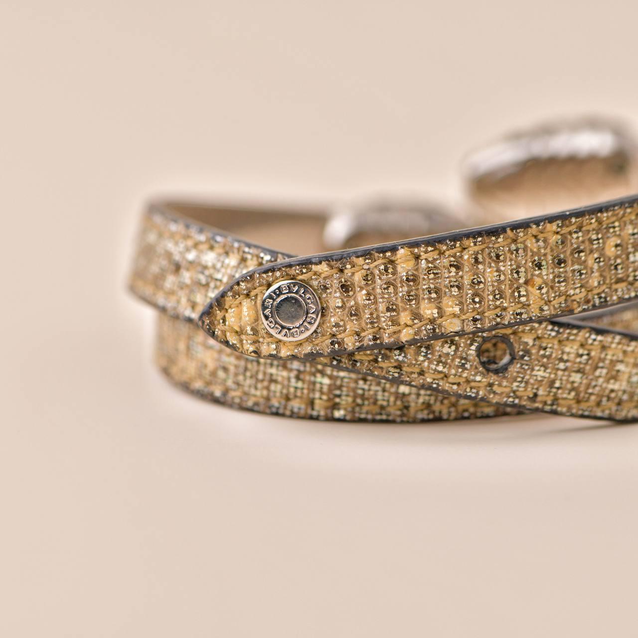 Bvlgari Serpenti Forever Enamel Leather Bracelet Size M 3