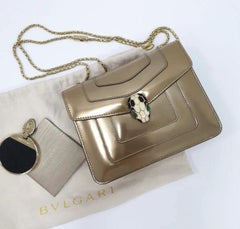 Bvlgari Serpenti Forever Metallic Leather Shoulder Bag