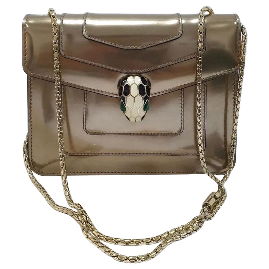 Bvlgari Serpenti Forever Metallic Leather Shoulder Bag