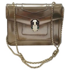 Used Bvlgari Serpenti Forever Metallic Leather Shoulder Bag