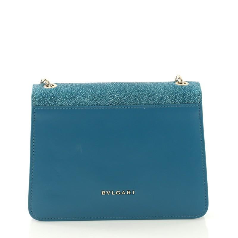 Bvlgari Serpenti Forever Shoulder Bag Leather and Stingray Small In Good Condition In NY, NY