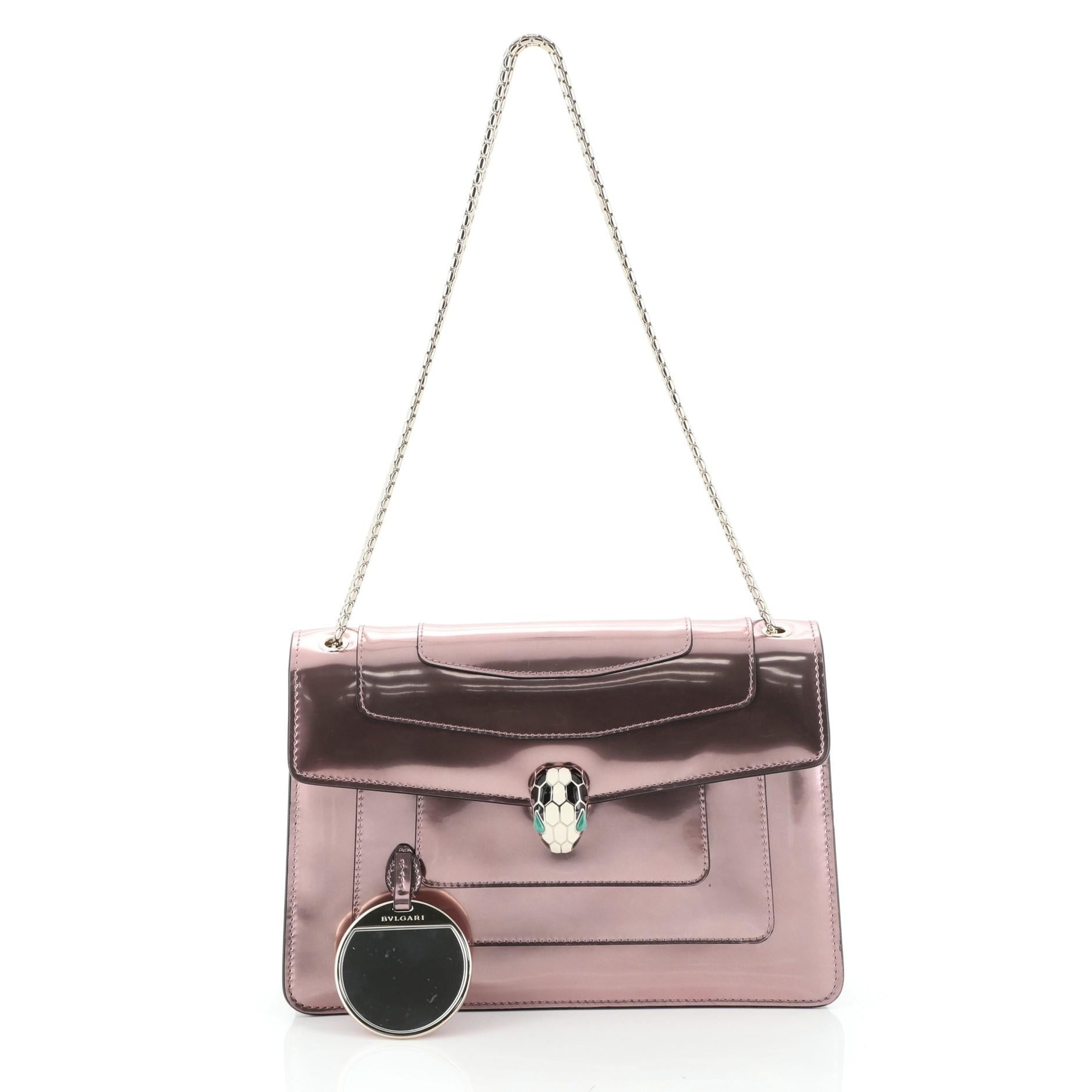Bvlgari Serpenti Forever Shoulder Bag Metallic Leather Medium
