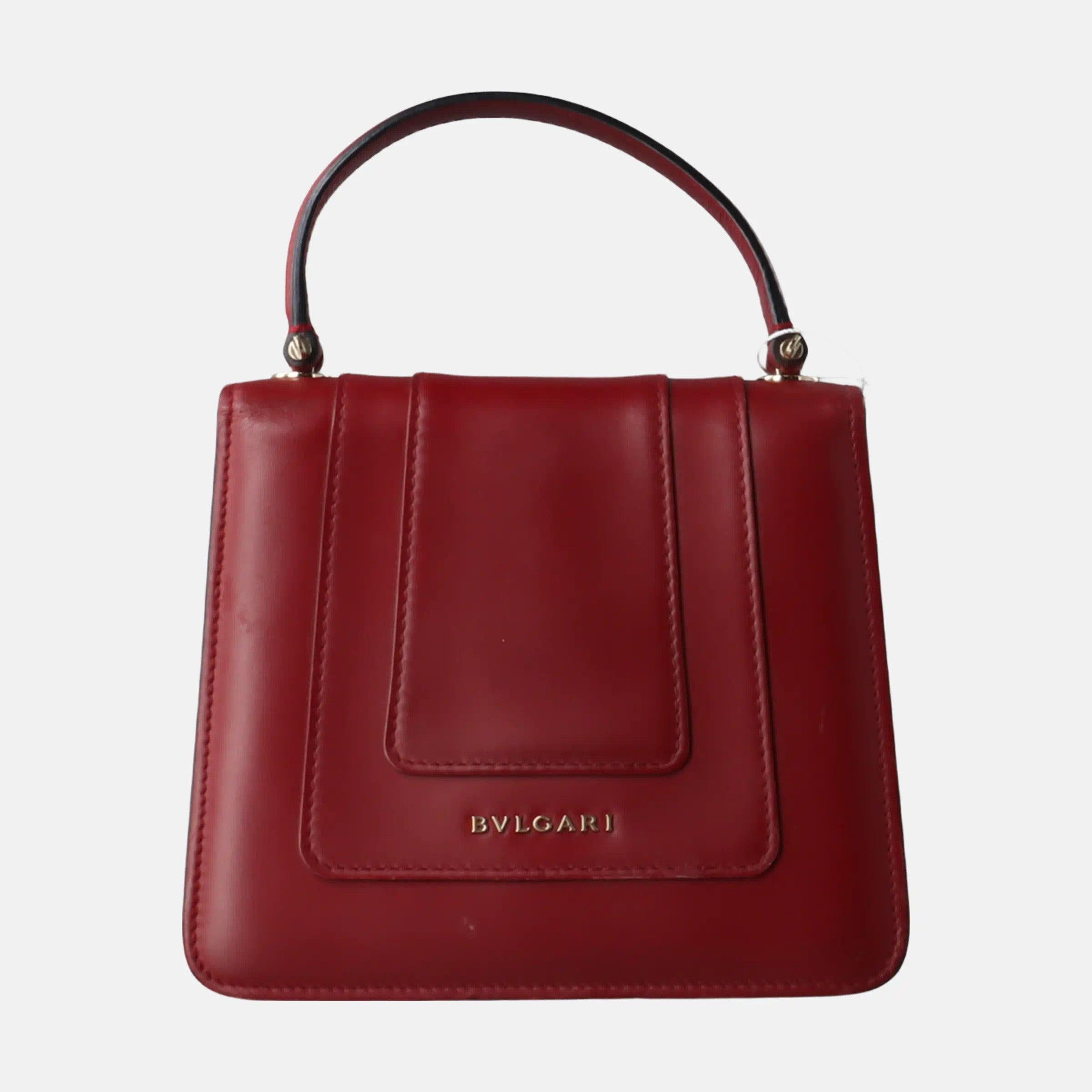 Bvlgari Serpenti Forever Small Leather Top Handle Crossbody Bag Burgundy For Sale at 1stDibs