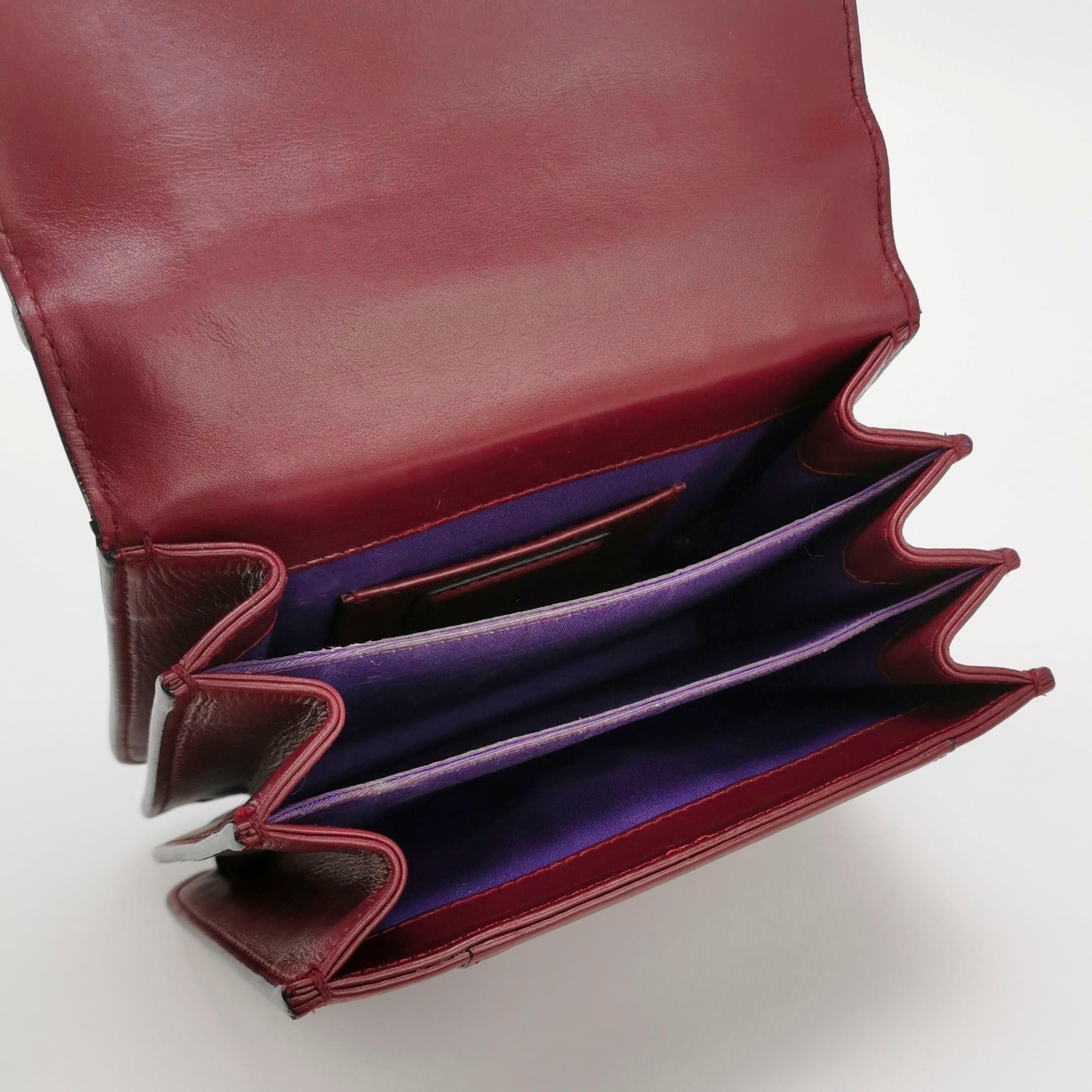 Women's Bvlgari Serpenti Forever Small Leather Top Handle Crossbody Bag Burgundy For Sale
