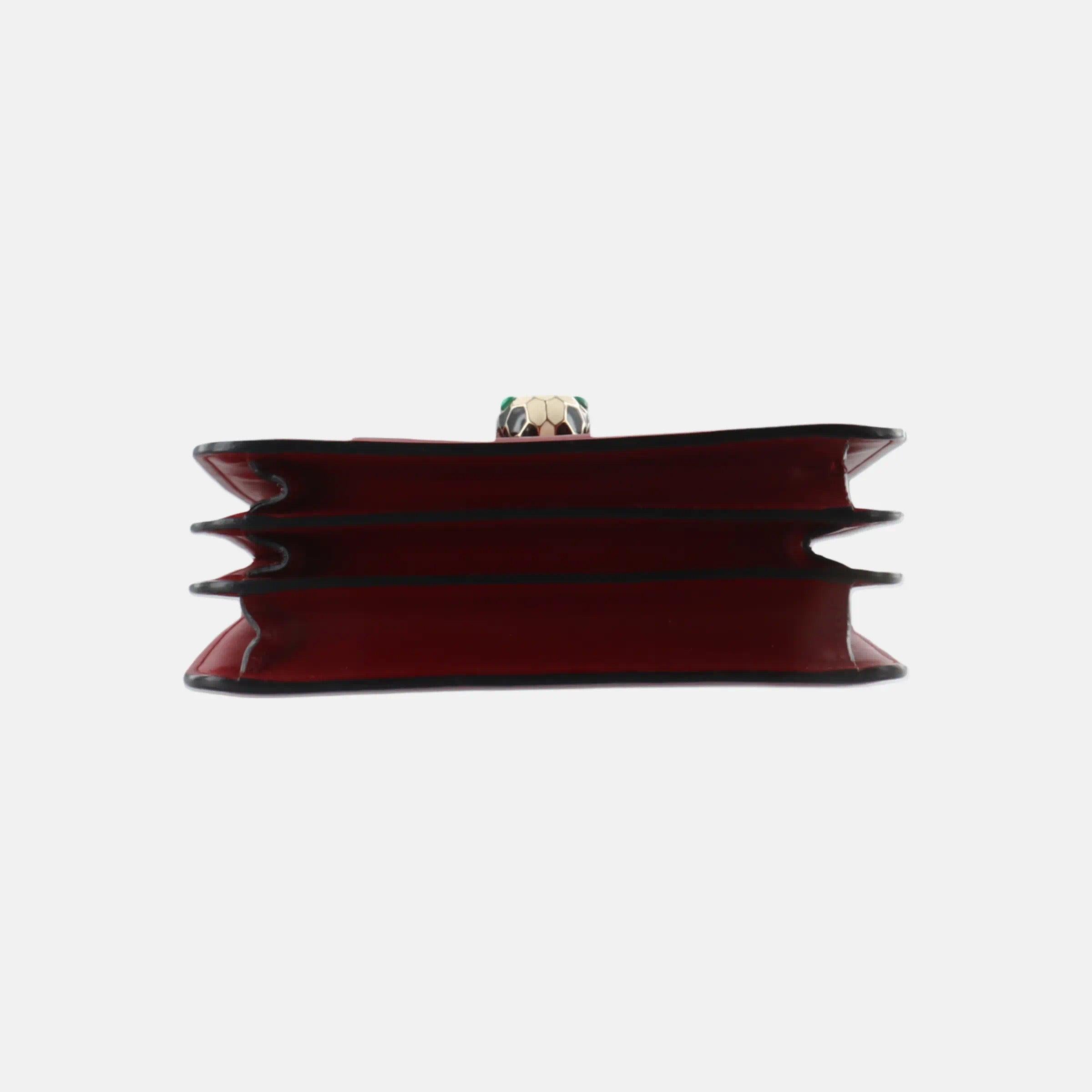 Bvlgari Serpenti Forever Small Leather Top Handle Crossbody Bag Burgundy 2