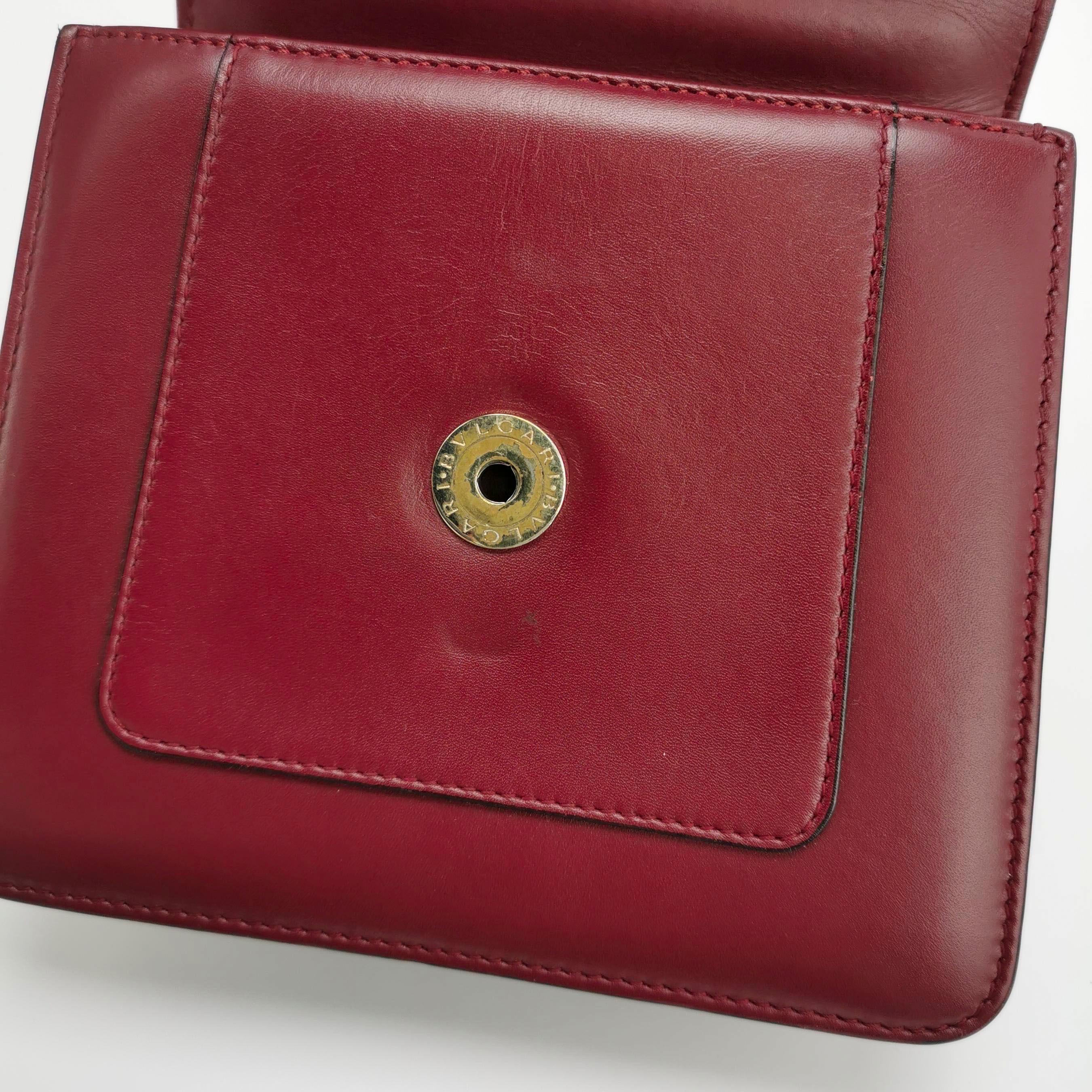 Bvlgari Serpenti Forever Small Leather Top Handle Crossbody Bag Burgundy For Sale 3