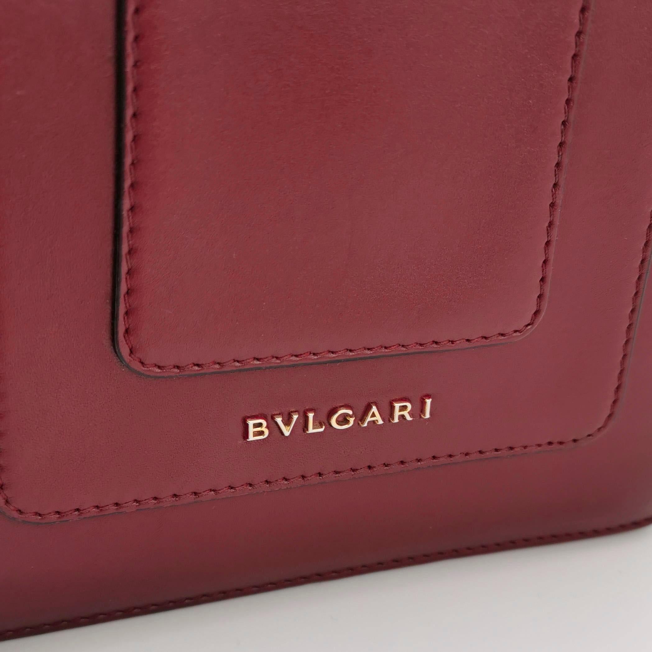 Bvlgari Serpenti Forever Small Leather Top Handle Crossbody Bag Burgundy For Sale 4
