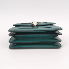 Bvlgari Serpenti Forever Small Leather Top Handle Crossbody Bag Green