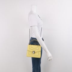 Bvlgari Serpenti Forever Small Leather Top Handle Crossbody Bag Yellow