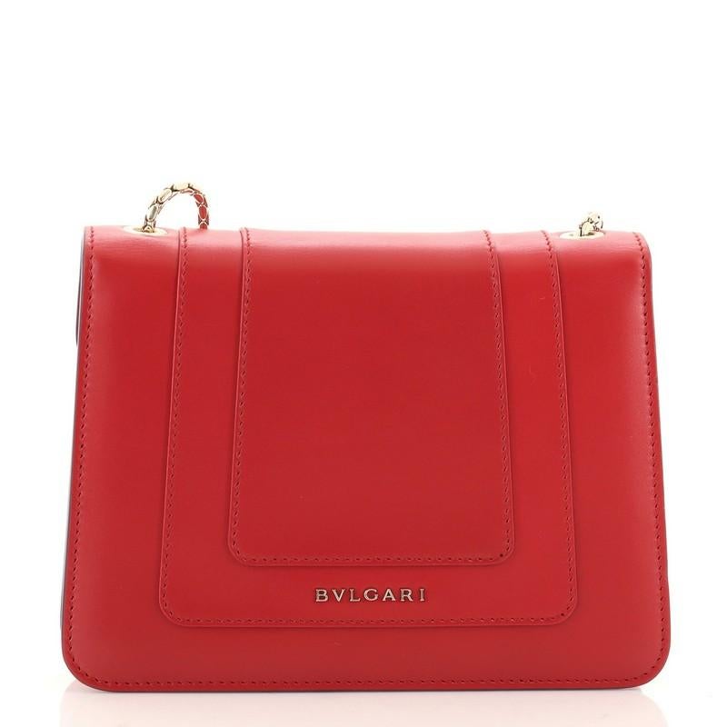 Bvlgari Serpenti Forever Square Shoulder Bag Leather Small In Good Condition In NY, NY