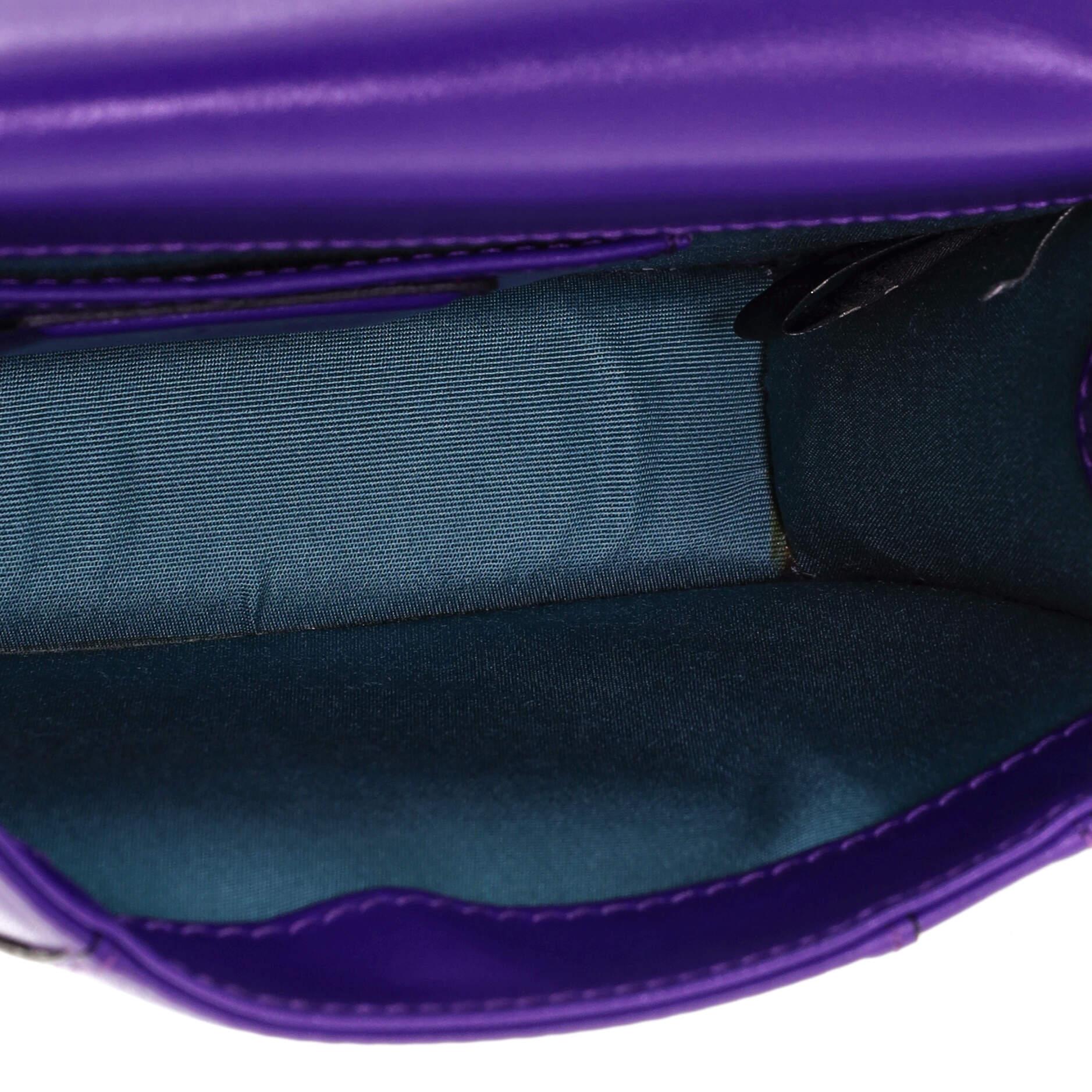 Purple Bvlgari Serpenti Forever Square Shoulder Bag Leather Small