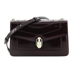Bvlgari Serpenti Forever Square Shoulder Bag Metallic Leather Small