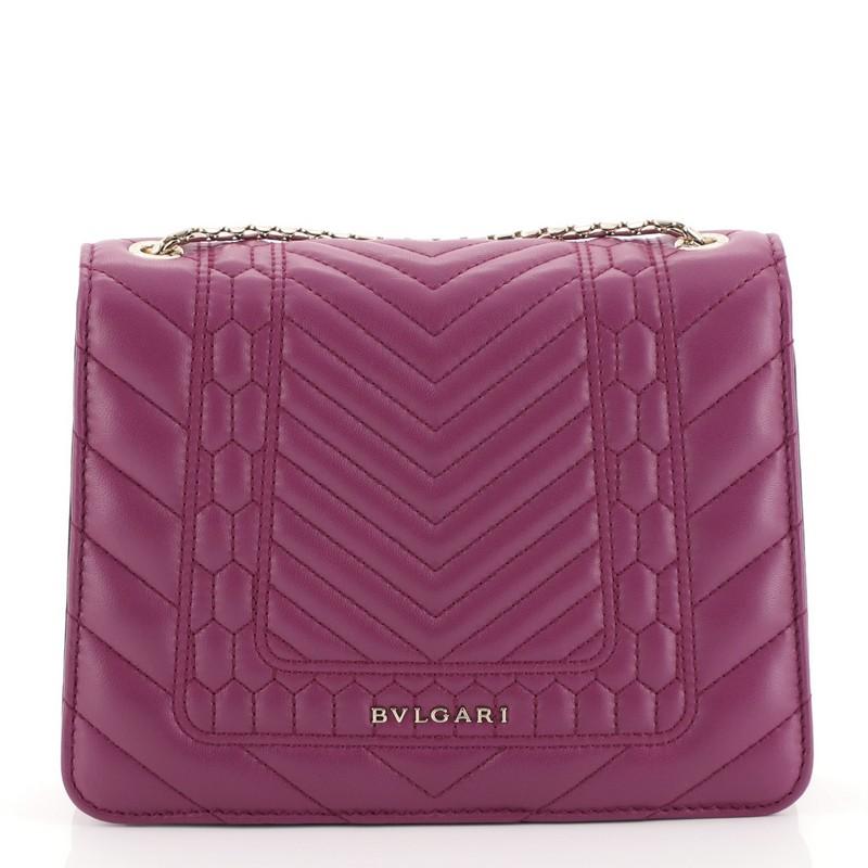 Bvlgari Serpenti Forever Square Shoulder Bag Quilted Leather Small In Good Condition In NY, NY