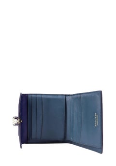 Bvlgari Serpenti Forever Trifold Brieftasche aus marineblauem Leder