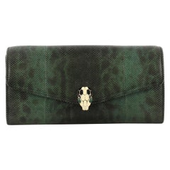 Bvlgari Serpenti Forever Wallet Karung, crafted in green karung