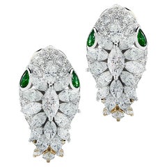 Bvlgari Serpenti High Jewelry Diamond & Emarald Earrings