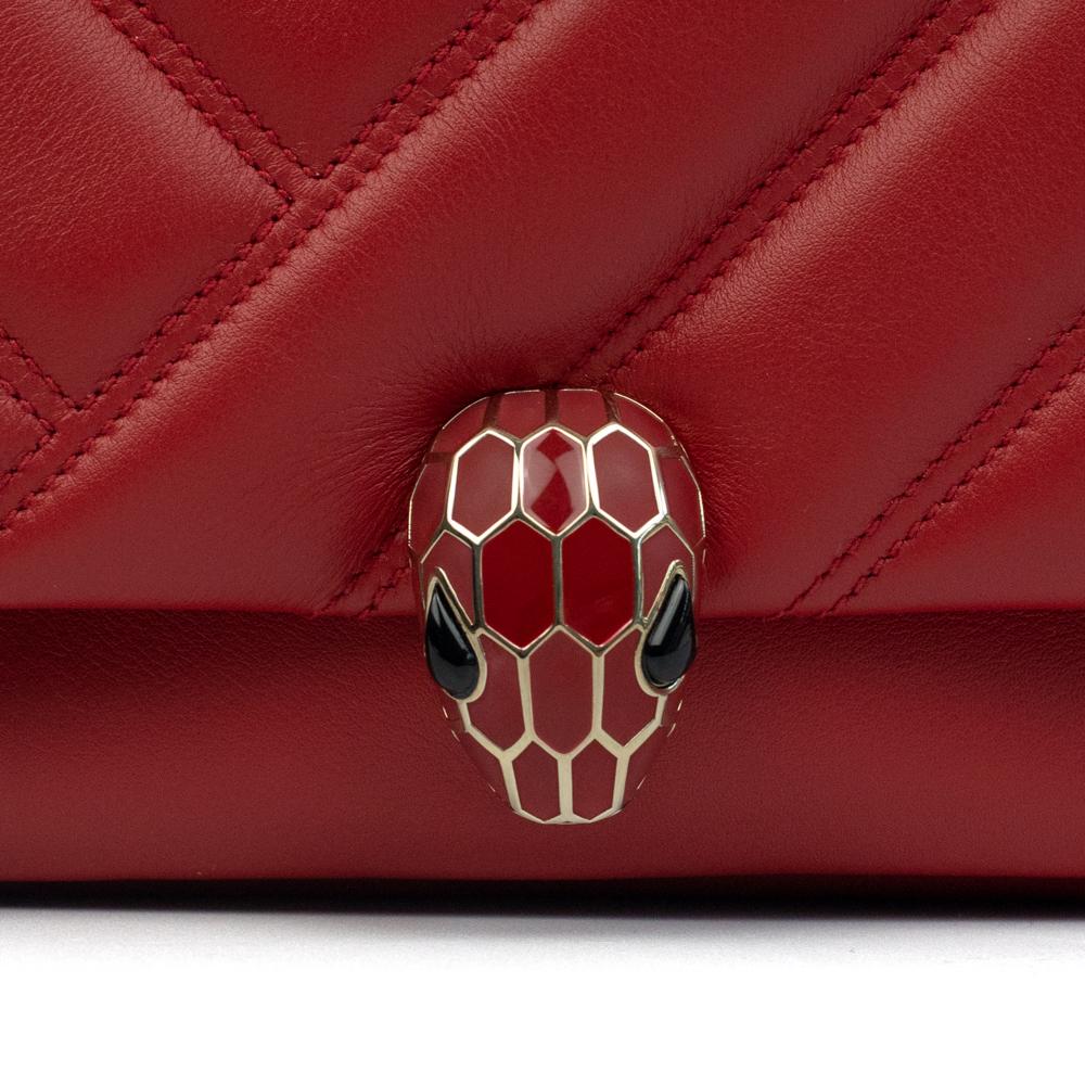 BVLGARI, Serpenti aus rotem Leder im Angebot 4