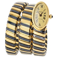 Bvlgari Serpenti Jaeger LeCoultre 18K And Blackened Steel Watch