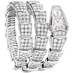 Bvlgari Serpenti Jewelry White Gold Diamonds Watch