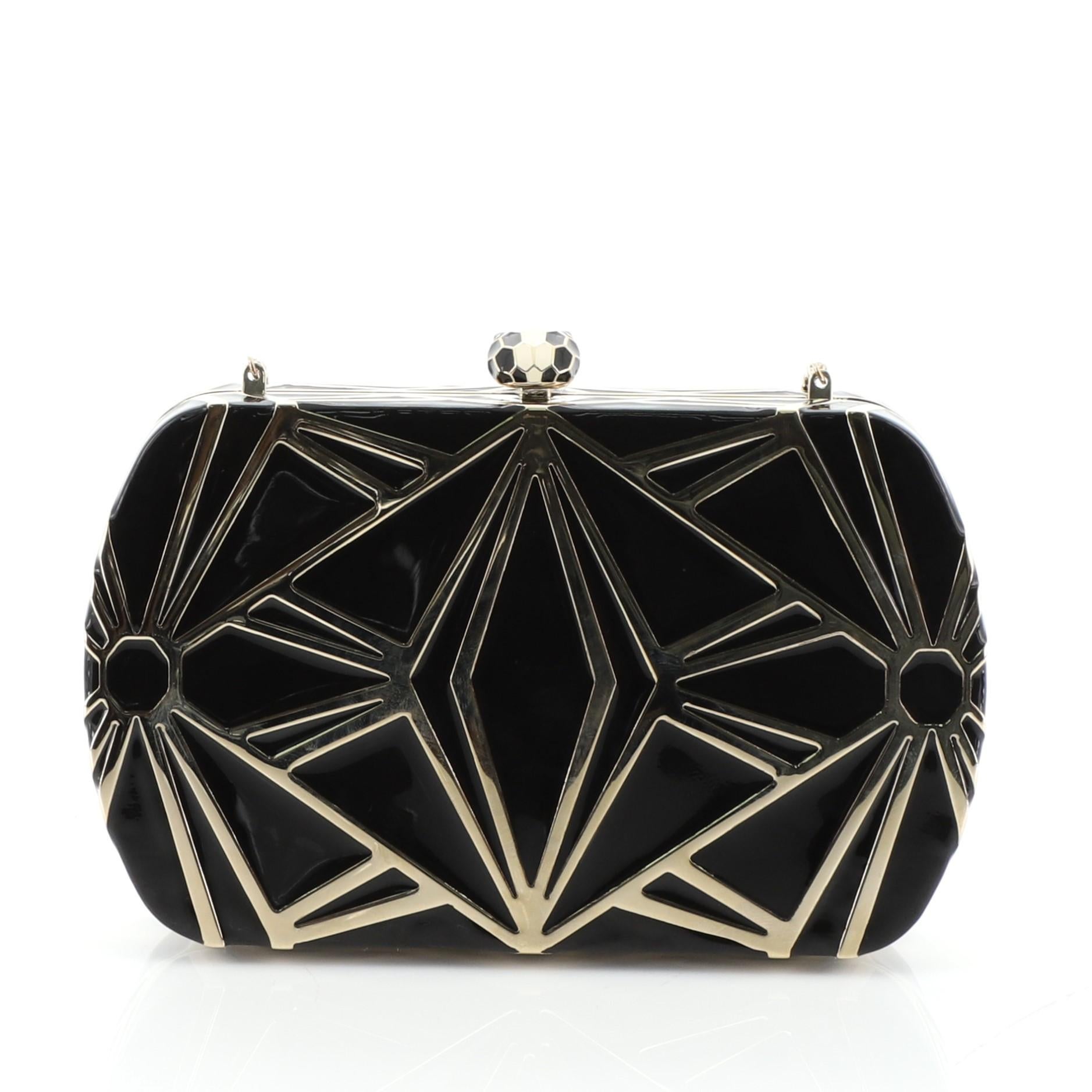 Black Bvlgari Serpenti Minaudiere Metal with Enamel