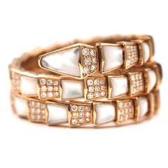 Bvlgari Serpenti one-coil 18K with Pave Diamonds and Mother of Pearl Bracelet
