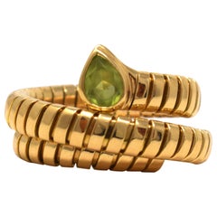 Bvlgari Serpenti Peridot 18 Karat YG Flexible Ring