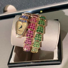 Bvlgari Serpenti Rainbow Watch 18k rose gold 26mm case designed Rainbow gemstone