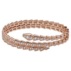 Bvlgari Serpenti RG Two-coil Rose Gold Full Pavé  Bracelet en diamants 357270
