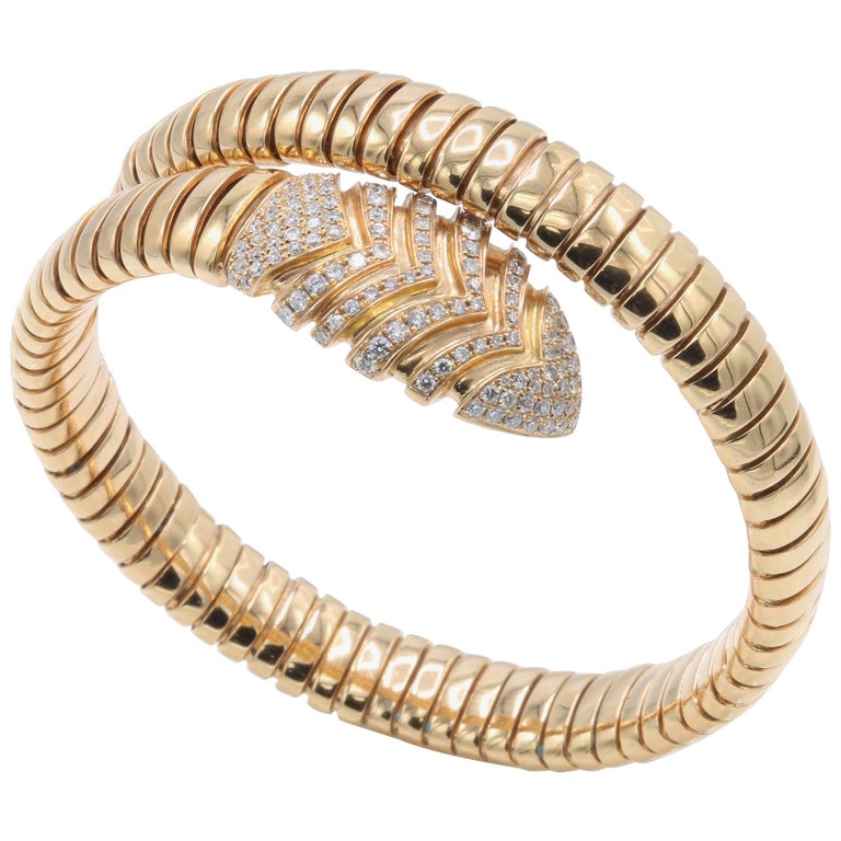 Bvlgari, Serpenti Rose Gold and Diamond Snake Bracelet at 1stDibs ...