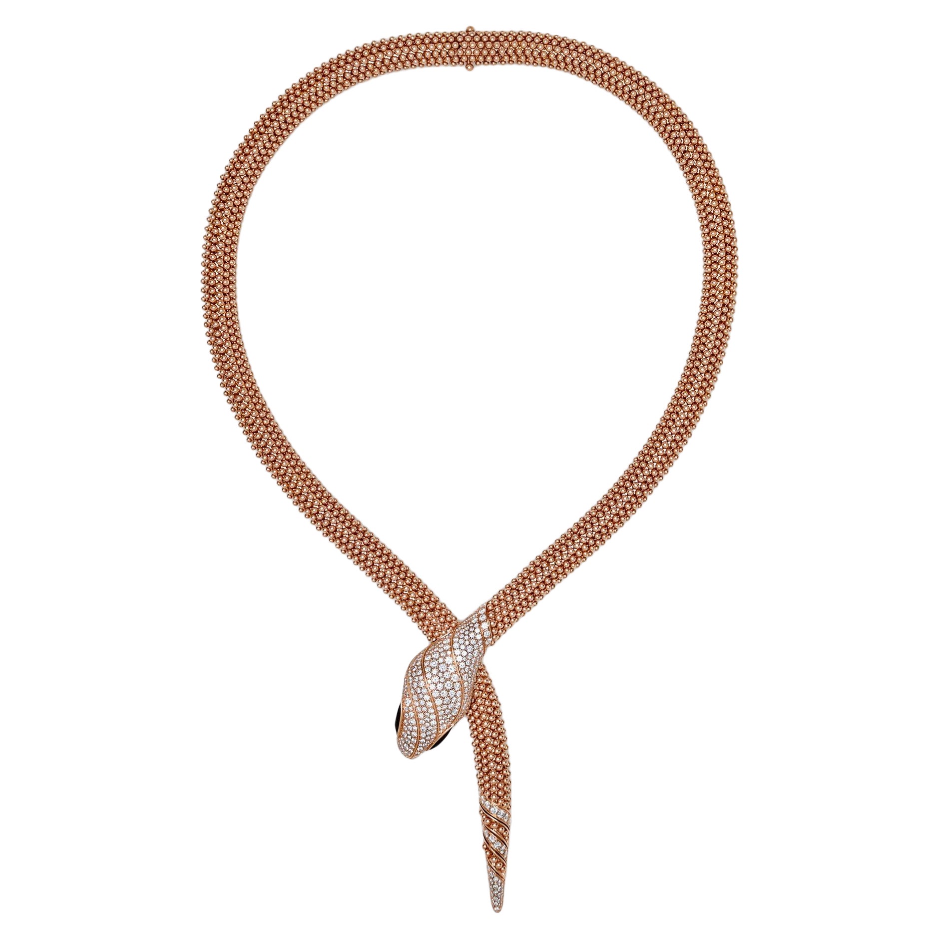 Collana Bvlgari Serpenti in oro rosa, diamanti e onice nera 358434