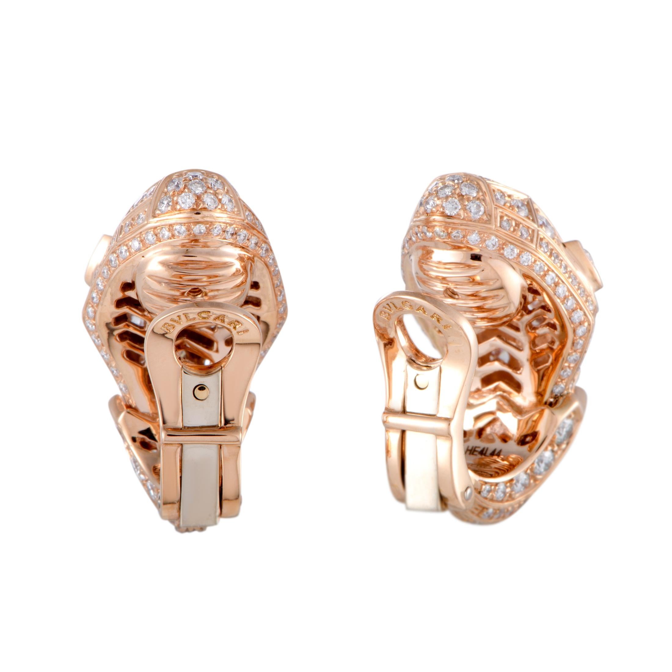 serpenti earrings rose gold