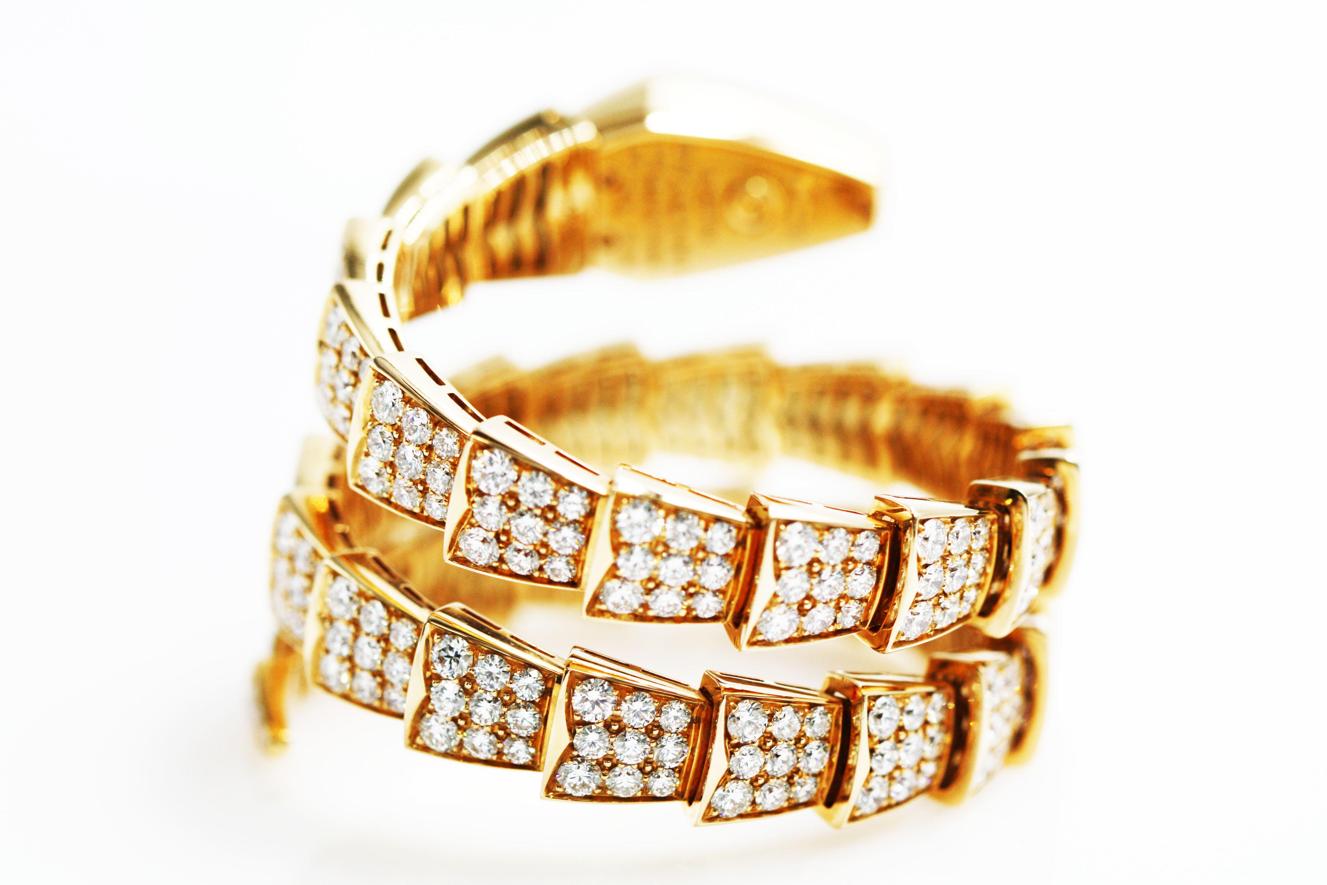 Bvlgari Serpenti Rose Gold Diamonds Jewellery Watch For Sale 1