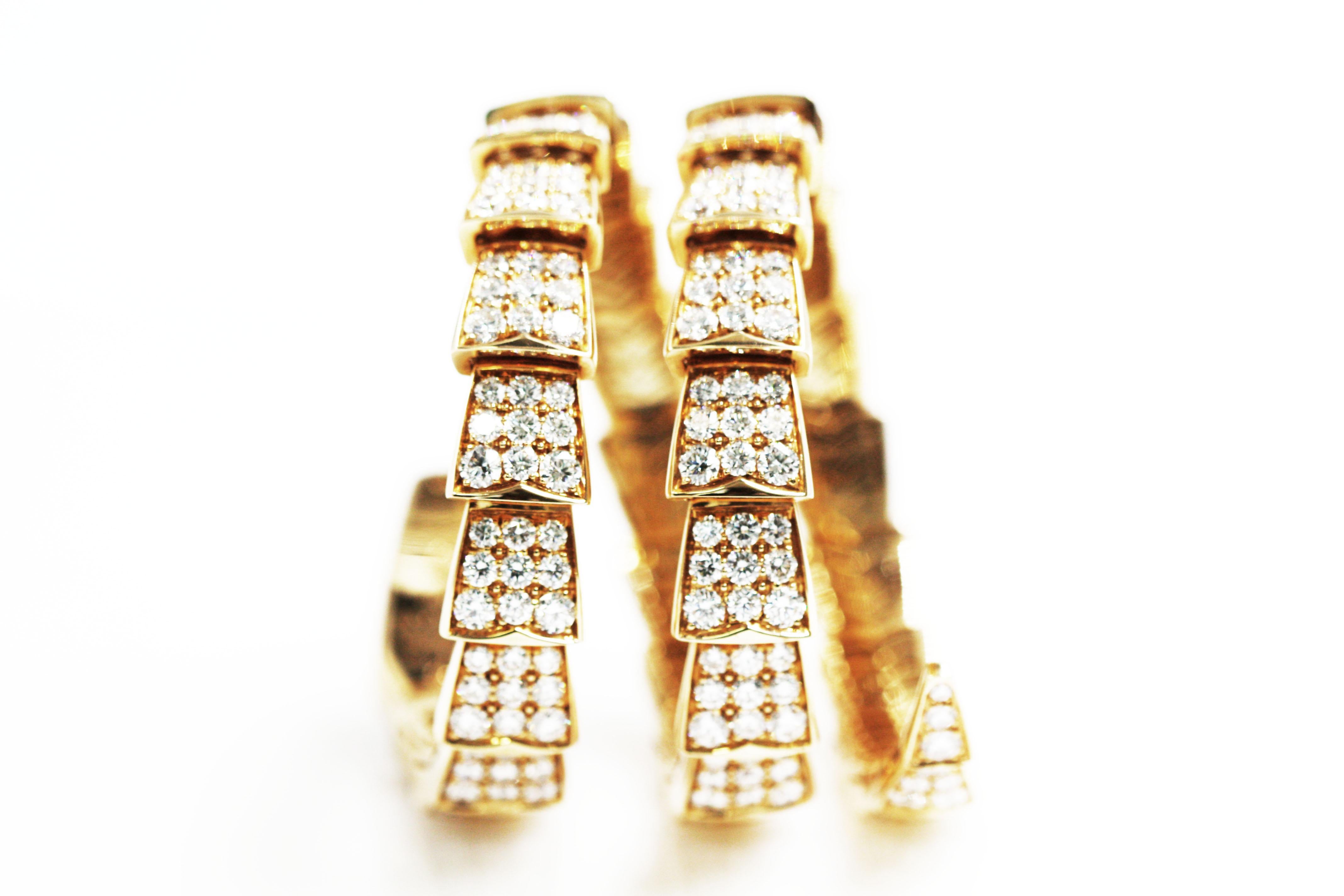 Bvlgari Serpenti Rose Gold Diamonds Jewellery Watch For Sale 2