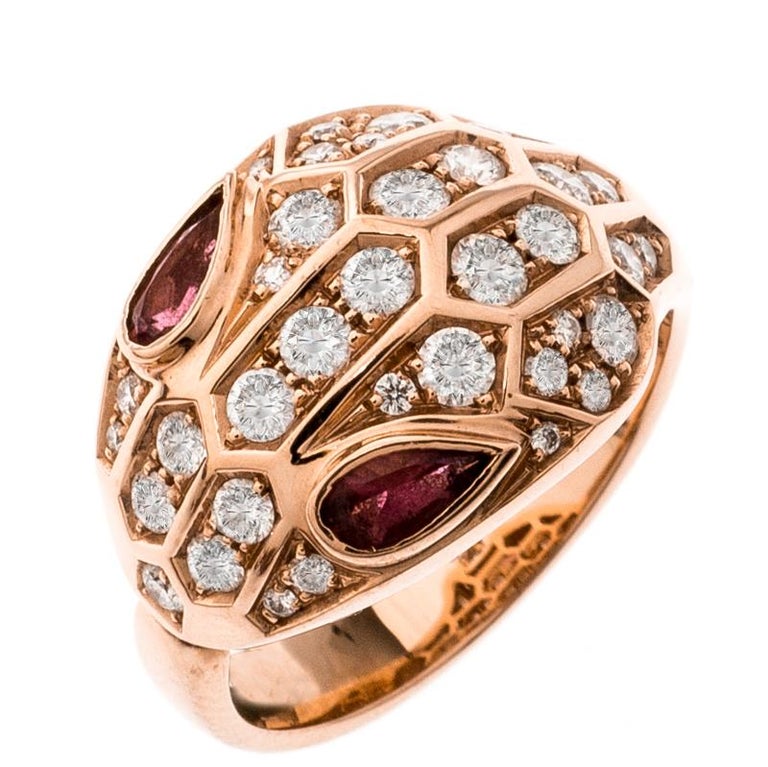 Bvlgari Serpenti Rubellite Diamond 18k Rose Gold Cocktail ...
