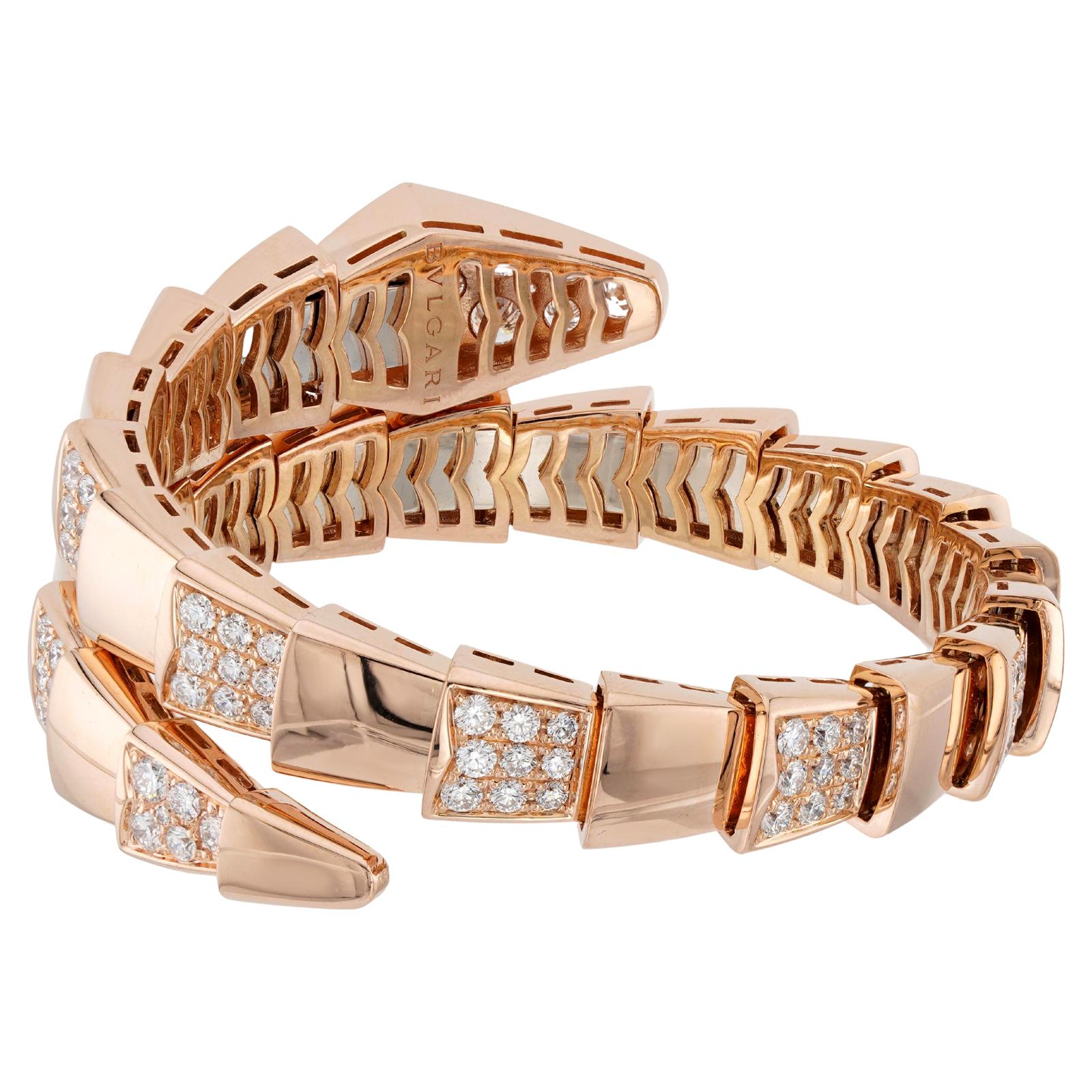 BVLGARI Serpenti Scaglie Pave Diamant-Armband aus 18 Karat Gold Medium 1