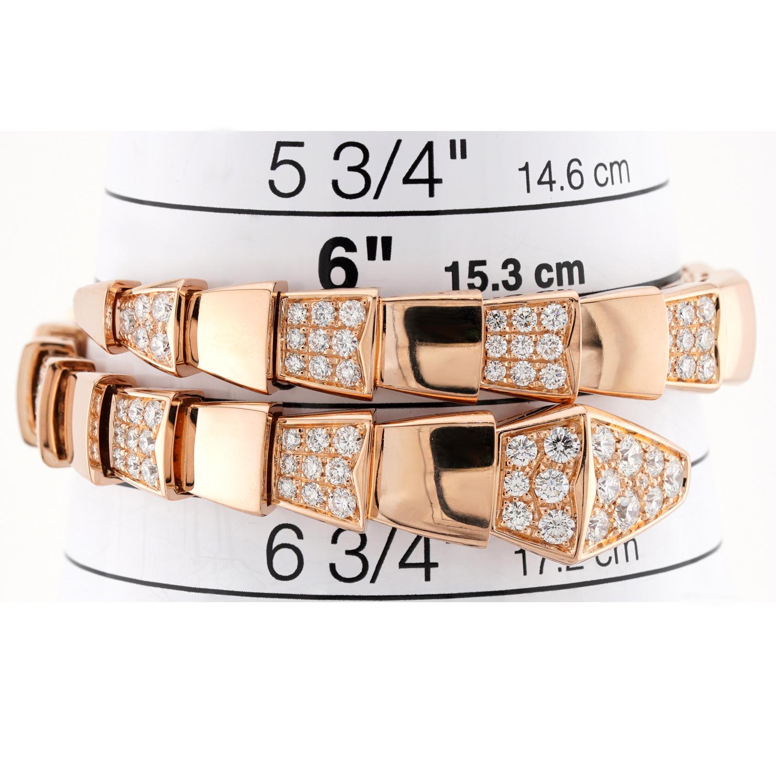 BVLGARI Serpenti Scaglie Pave Diamant-Armband aus 18 Karat Gold Medium 3