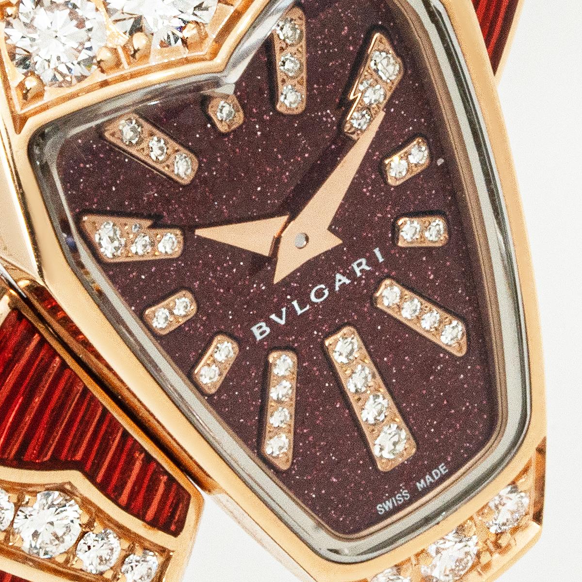 Modern Bvlgari Serpenti Scaglie Rose Gold Diamond Set 102345 For Sale