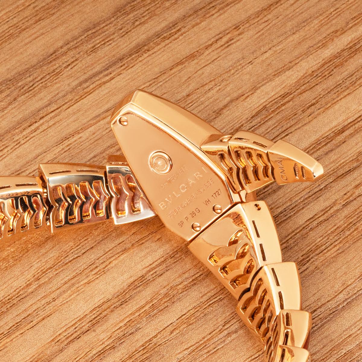 Round Cut Bvlgari Serpenti Scaglie Rose Gold Diamond Set 102345 For Sale